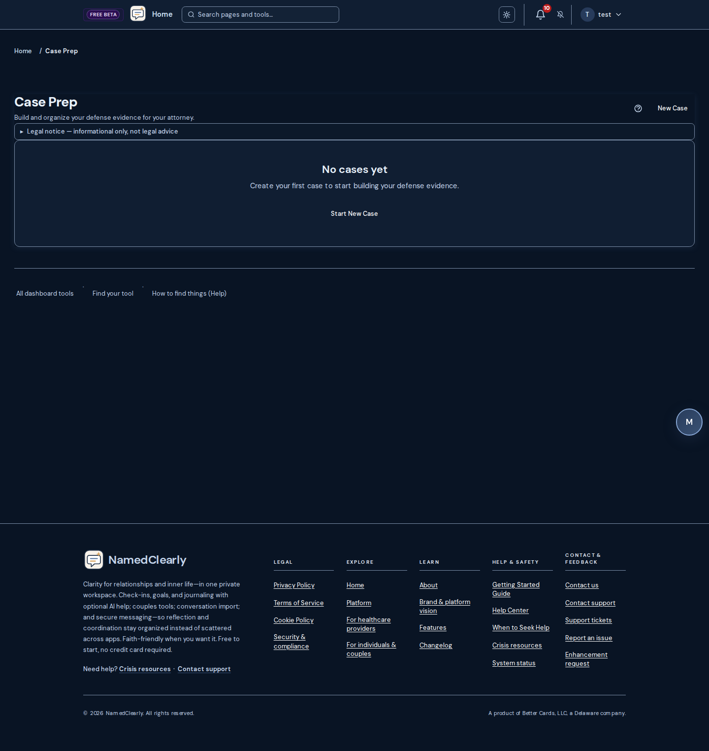 Screenshot: Case Prep