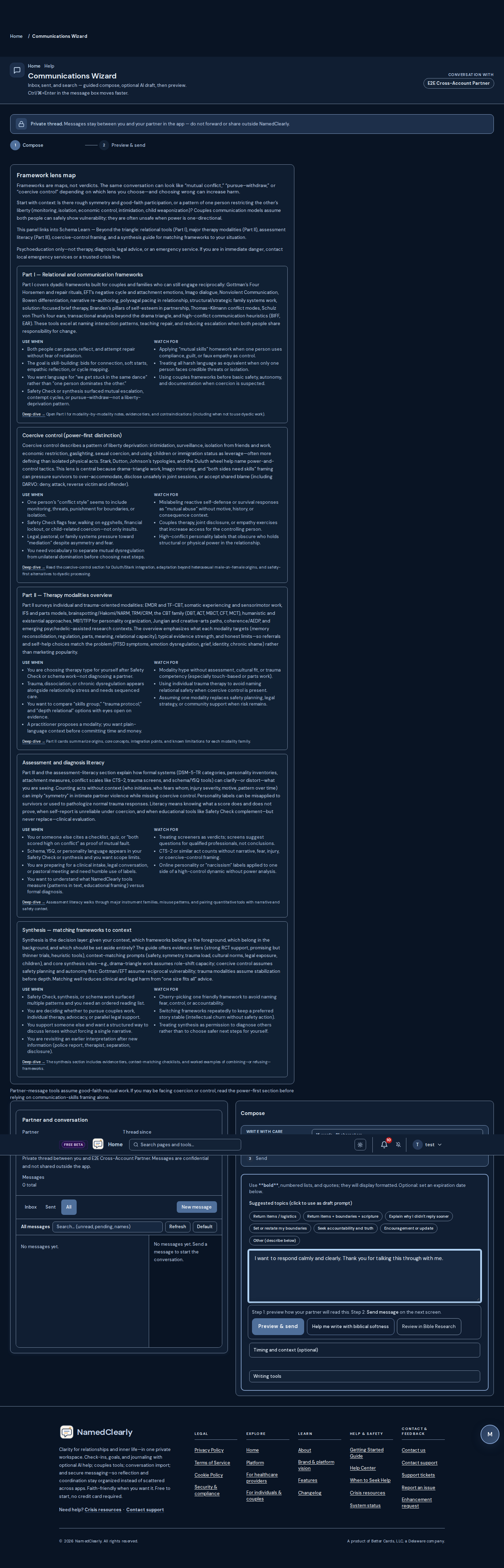 Screenshot: Communications Wizard