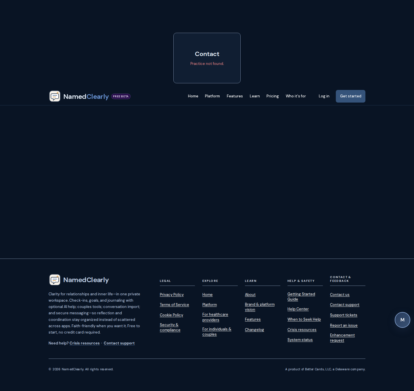 Screenshot: Contact a practice