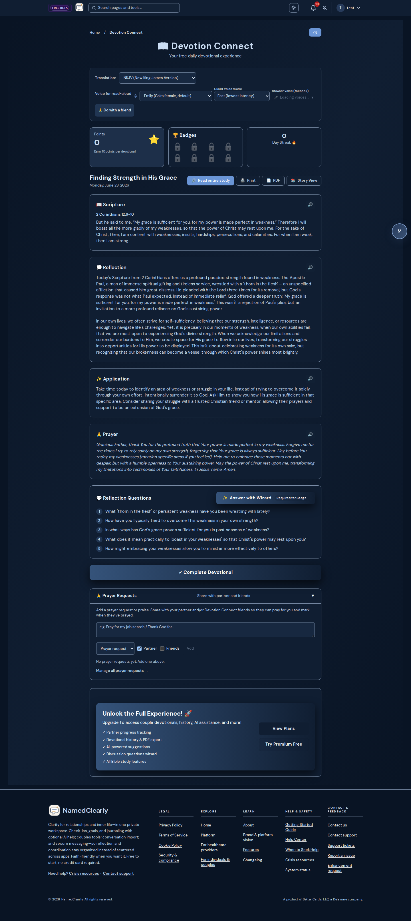 Screenshot: Devotion Connect